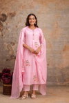 Naisha K 155 Mulmul Embroidered Kurti Bottom With Dupatta Suppliers In India